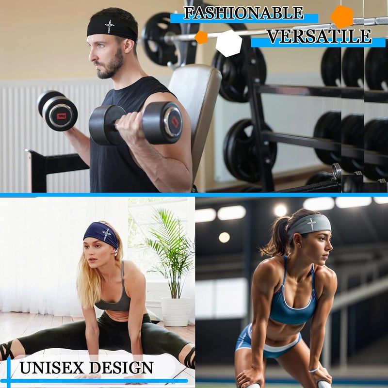 FACITE Headbands for Men Women 3pcs Sweat Bands Headbands Men Sweatbands Women - Image 5